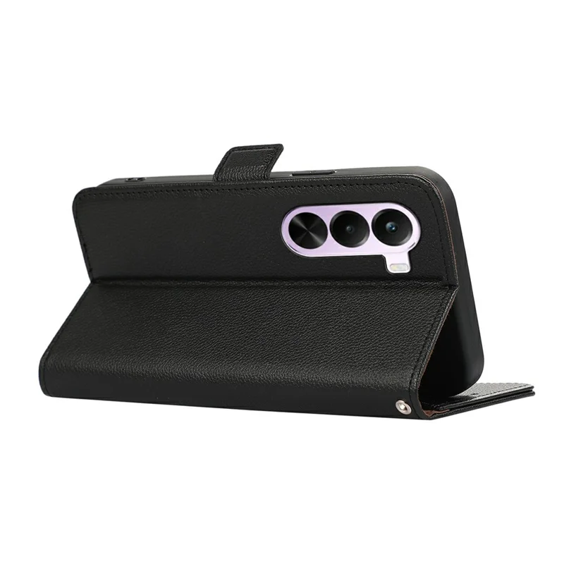 ABEEL Funda de Cuero con Textura de Litchi con Bloqueo RFID para OnePlus Nord CE6 Lite 5G / Realme P4x 5G - Negro
