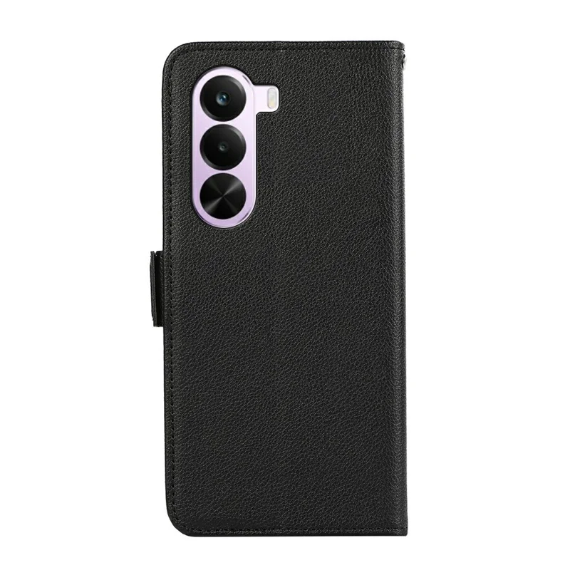 ABEEL Funda de Cuero con Textura de Litchi con Bloqueo RFID para OnePlus Nord CE6 Lite 5G / Realme P4x 5G - Negro