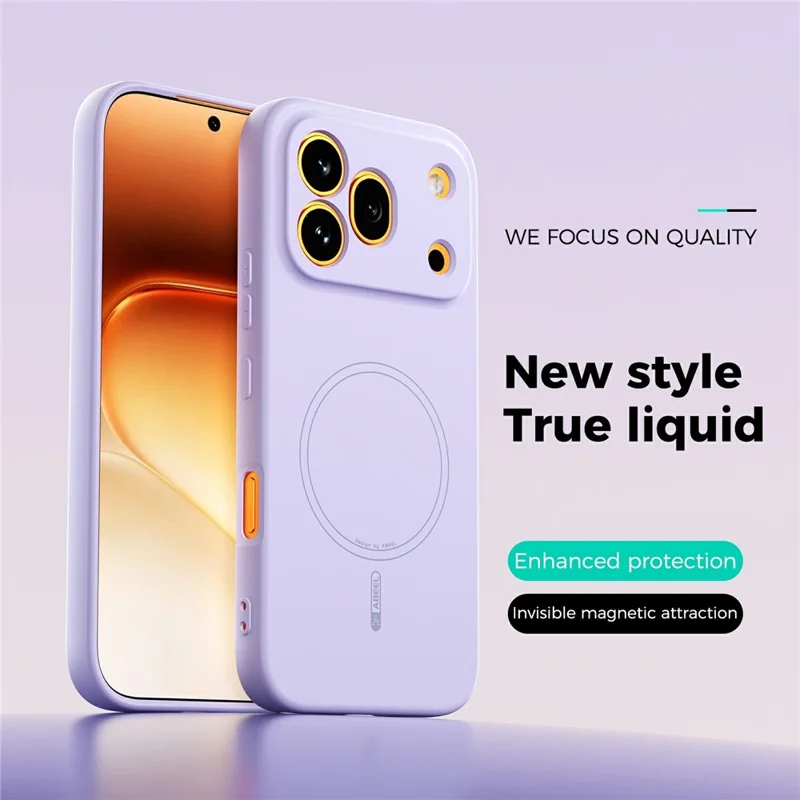 ABEEL Magnetic Case For Honor 600 Pro 5G Skin Touch Liquid Silicone Phone Back Cover - Purple