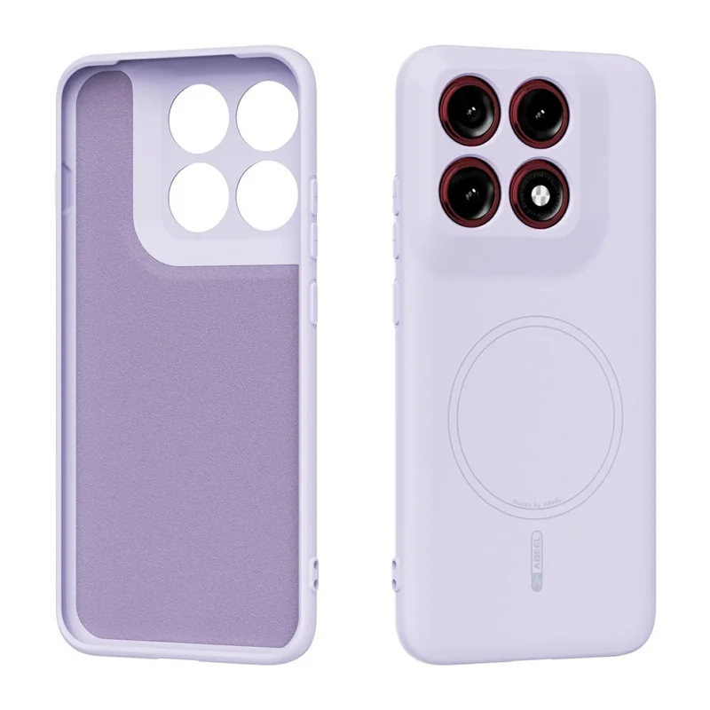 ABEEL Magnetic Case For Motorola Edge 70 Pro 5G Skin Touch Liquid Silicone Phone Back Cover - Purple