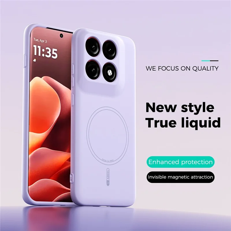 ABEEL Magnetic Case For Motorola Edge 70 Pro 5G Skin Touch Liquid Silicone Phone Back Cover - Purple