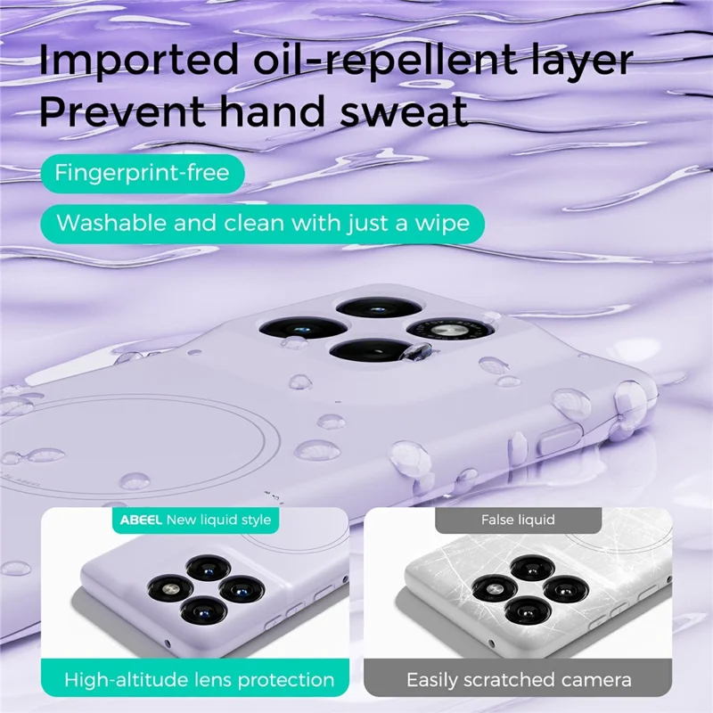 ABEEL Magnetic Case For Motorola Edge 70 Pro 5G Skin Touch Liquid Silicone Phone Back Cover - Purple