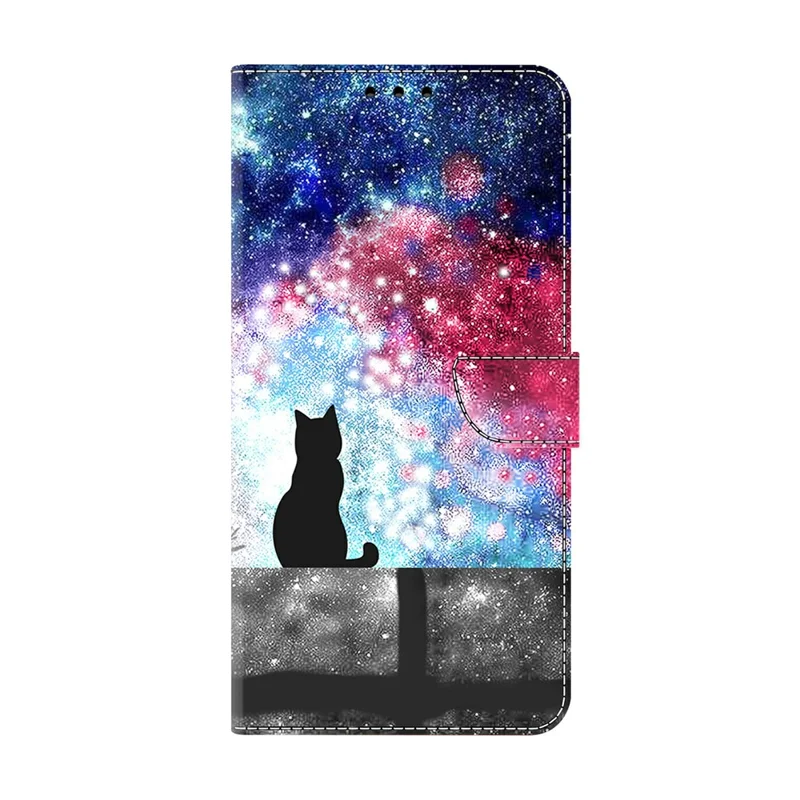 For Google Pixel 11 / Pixel 11 Pro Wallet Case Foldable Stand Pattern Printing PU Leather Flip Phone Cover - Starry Sky Cat