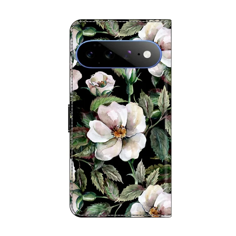 For Google Pixel 11 Pro XL Wallet Case Foldable Stand Pattern Printing PU Leather Flip Phone Cover - Large Flower