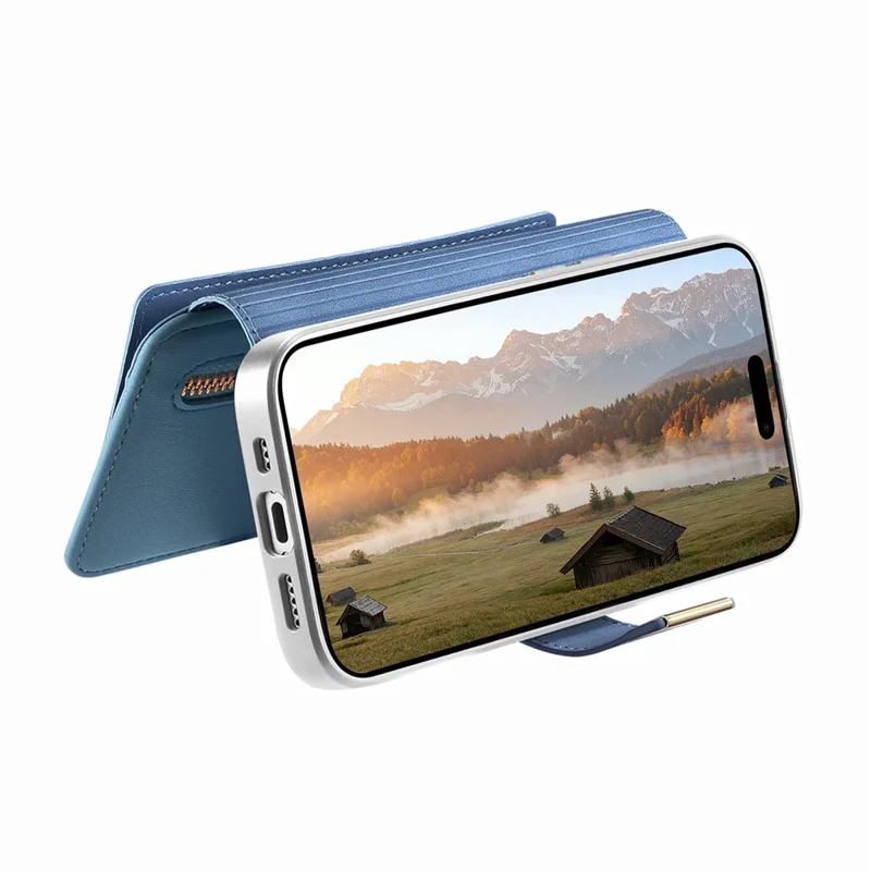 For Samsung Galaxy A07 4G / A07 5G Case RFID-blokerende, aftagelig magnetisk læderet telefondækning med ringholder - Blå