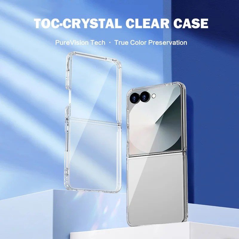 LEREACH TOC Series for Samsung Galaxy Z Flip8 Case TPU + Acrylic Phone Cover - Transparent