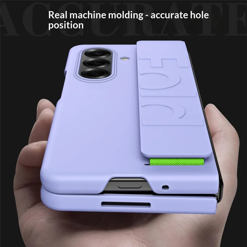 Til Samsung Galaxy Z Fold8 5G Taske med Håndledsbånd Gummibehandlet Hård PC Telefondekning - Lilla