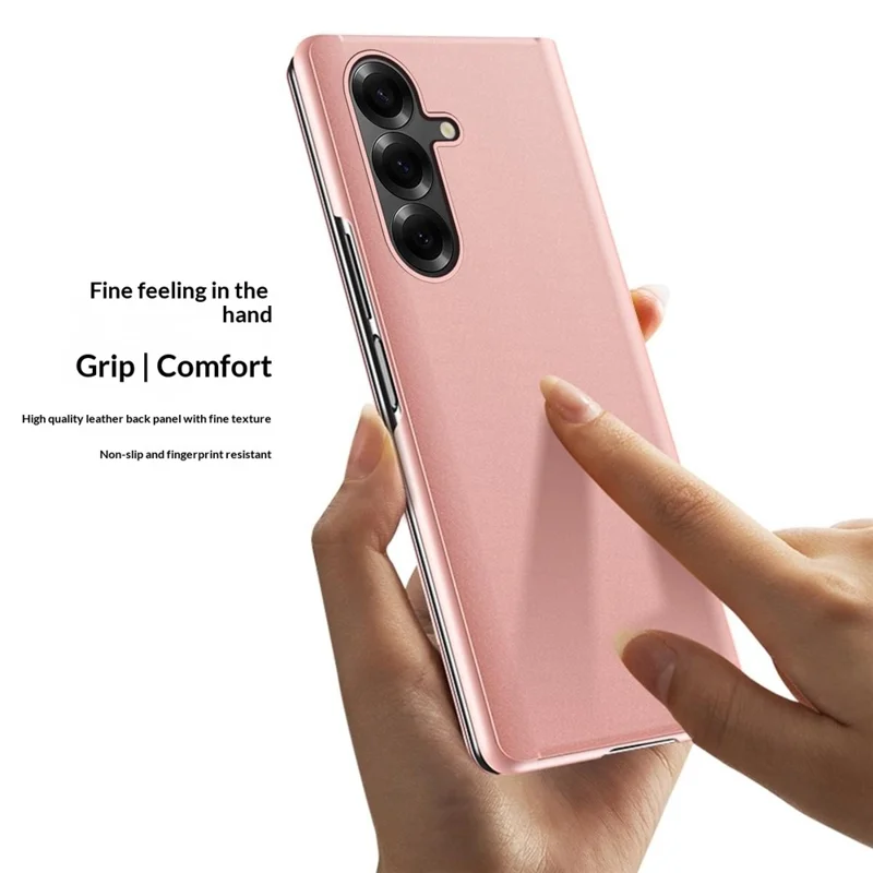 For Samsung Galaxy Z Fold8 Flip Læderdæksel med stativ, fuld krops beskyttelseshælletilbehør - Sort