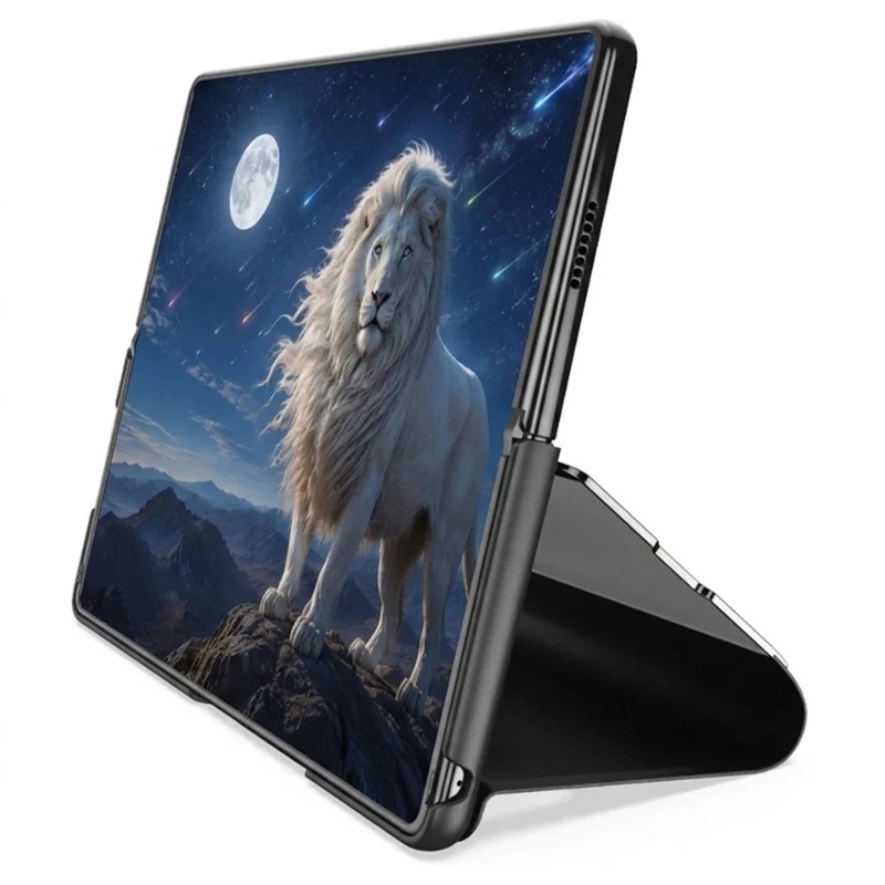 For Samsung Galaxy Z Fold8 Flip Læderdæksel med stativ, fuld krops beskyttelseshælletilbehør - Sort