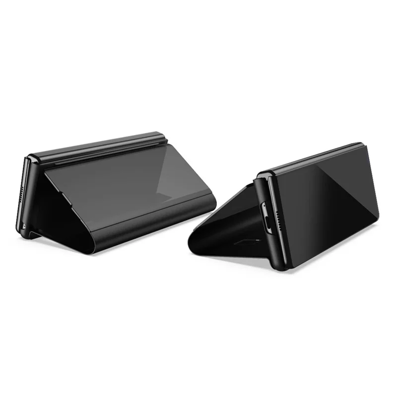 For Samsung Galaxy Z Fold8 Flip Læderdæksel med stativ, fuld krops beskyttelseshælletilbehør - Sort