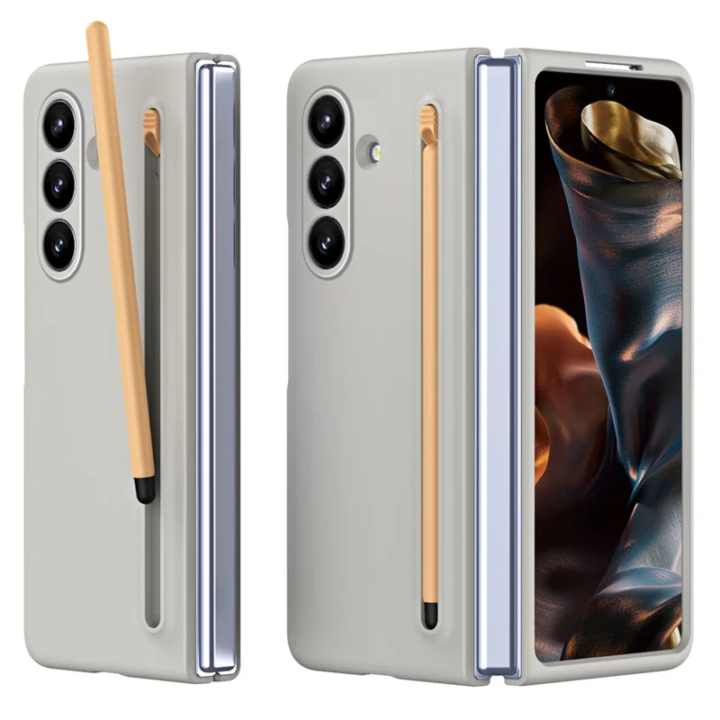 Til Samsung Galaxy Z Fold8 hylse med stift, hård PC telefon bagdæksel - lysegrå