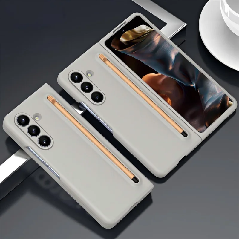 Til Samsung Galaxy Z Fold8 hylse med stift, hård PC telefon bagdæksel - lysegrå