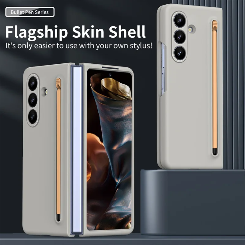 Til Samsung Galaxy Z Fold8 hylse med stift, hård PC telefon bagdæksel - lysegrå
