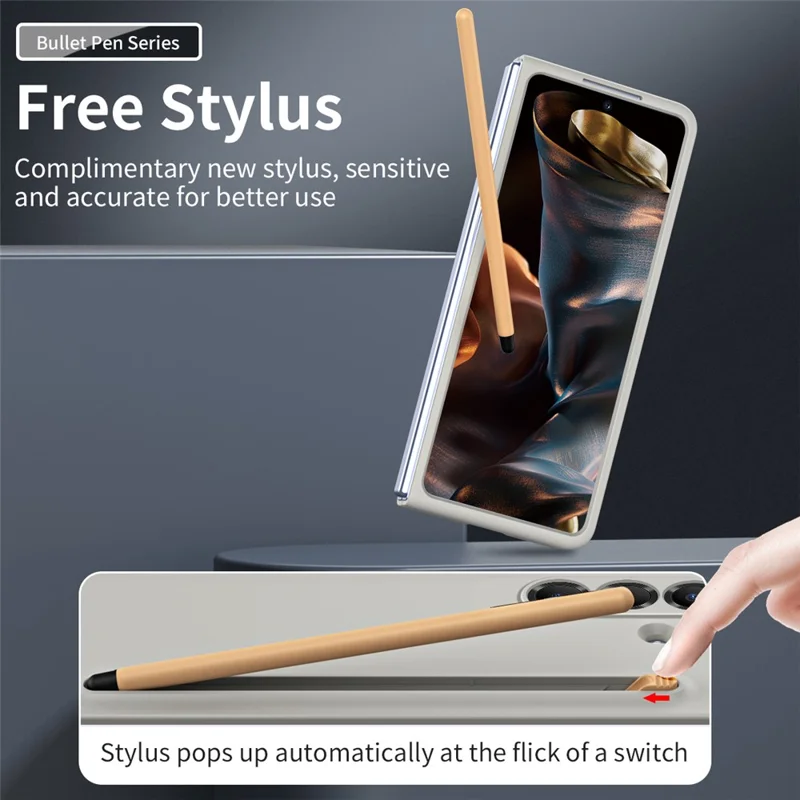 Til Samsung Galaxy Z Fold8 hylse med stift, hård PC telefon bagdæksel - lysegrå