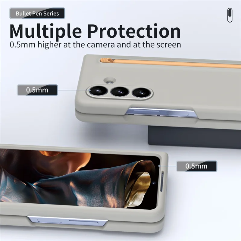 Til Samsung Galaxy Z Fold8 hylse med stift, hård PC telefon bagdæksel - lysegrå