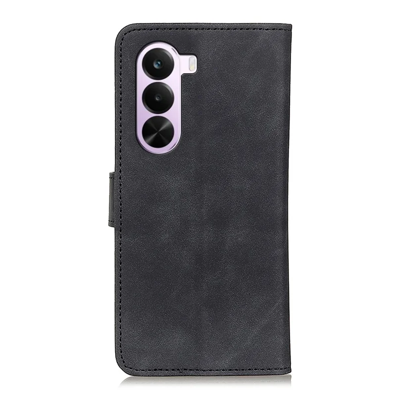 KHAZNEH For OnePlus Nord CE6 Lite 5G / Realme P4x 5G Case PU Leather Retro Texture Phone Cover - Black