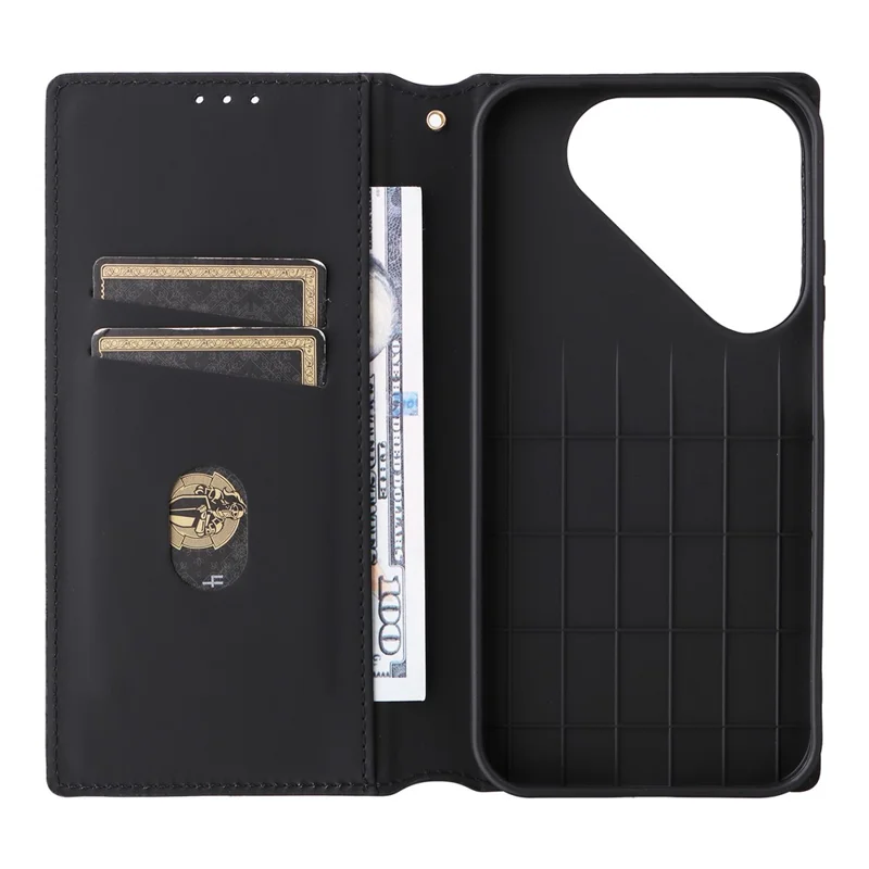 Etui portfelowe do Huawei Pura 90 z nadrukiem rombów, pokrowiec z syntetycznej skóry PU - Srebrny