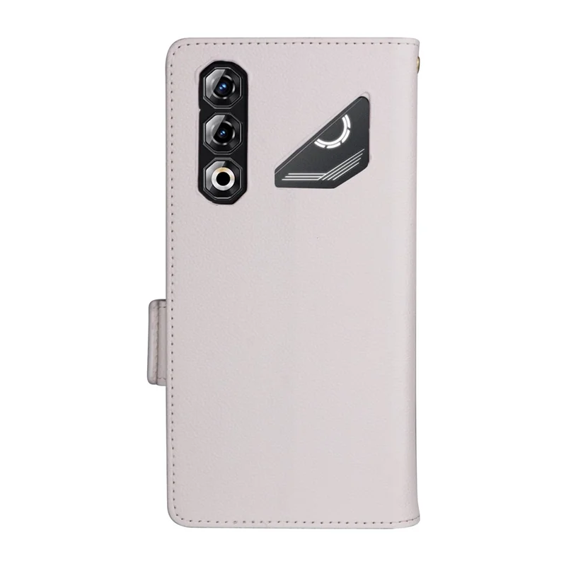 For ZTE nubia Neo 5 Pro 5G Case Litchi Texture Wallet Leather Phone Cover with Wrist Strap - White