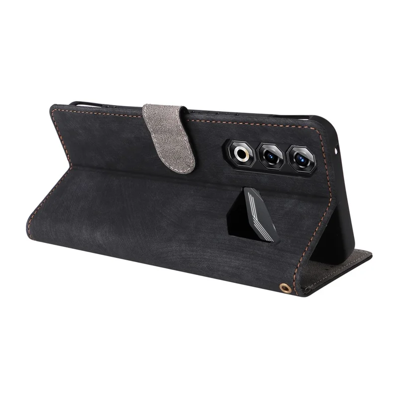 Capa Carteira para ZTE nubia Neo 5 Pro 5G com Bloqueio RFID, Capa de Couro PU com Suporte e Alça - Preto