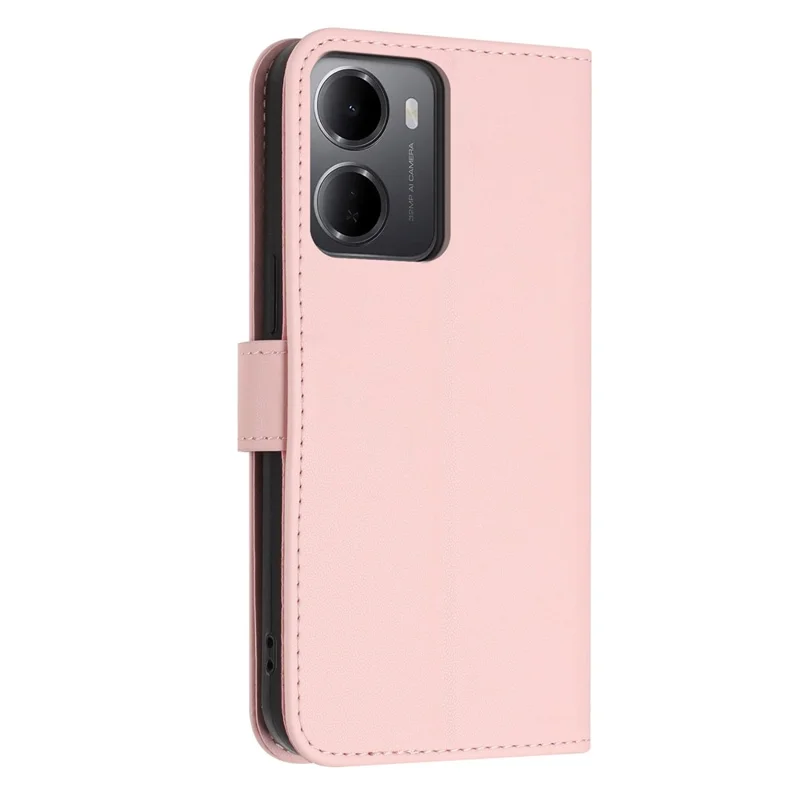 For Xiaomi Redmi 15a 5G Case Glitter Butterfly Zipper Pocket Stand Leather Phone Cover with Hand Strap  /  Shoulder Strap - Pink