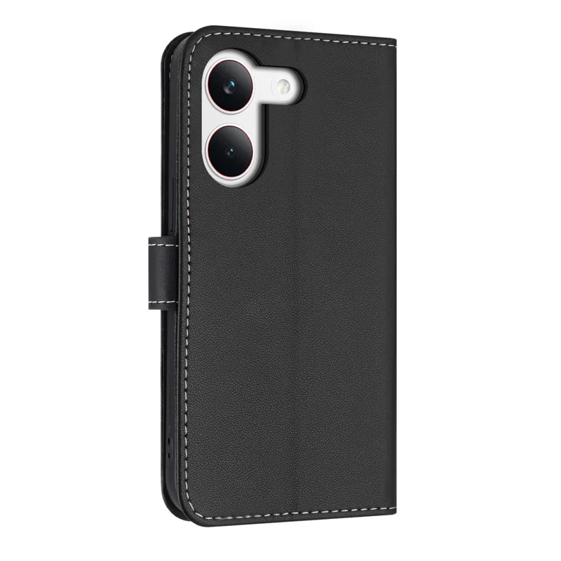 For Xiaomi Redmi Turbo 5 5G Case Bowknot Decor Wallet Leather Phone Cover with Wrist Strap / Shoulder Strap - Black