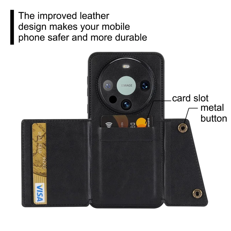 Capa para Huawei Mate 80 / 80 Pro Champion Edition com Slots para Cartões, Suporte, em Pele + TPU - Cinzento
