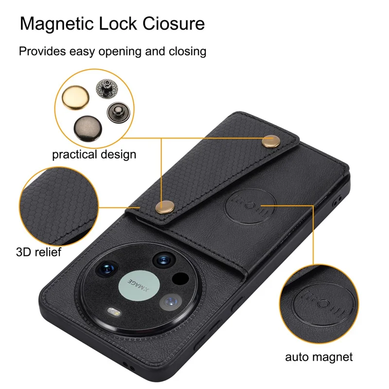 Capa para Huawei Mate 80 / 80 Pro Champion Edition com Slots para Cartões, Suporte, em Pele + TPU - Cinzento