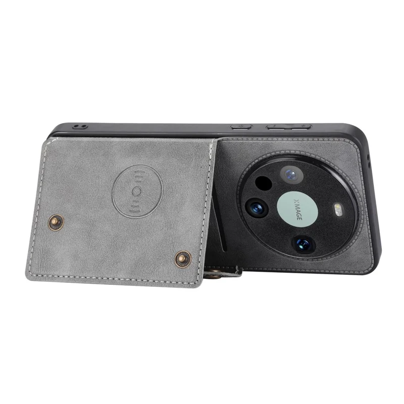 Capa para Huawei Mate 80 / 80 Pro Champion Edition com Slots para Cartões, Suporte, em Pele + TPU - Cinzento