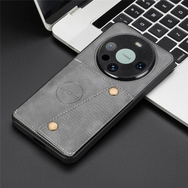 Capa para Huawei Mate 80 / 80 Pro Champion Edition com Slots para Cartões, Suporte, em Pele + TPU - Cinzento