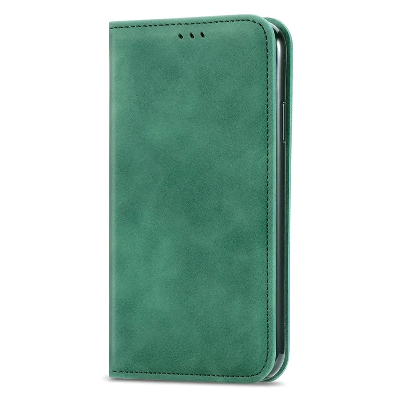 For Xiaomi Redmi A7 Pro 5G Leather Case with Card Holder Magnetic Absorption Phone Cover - Green