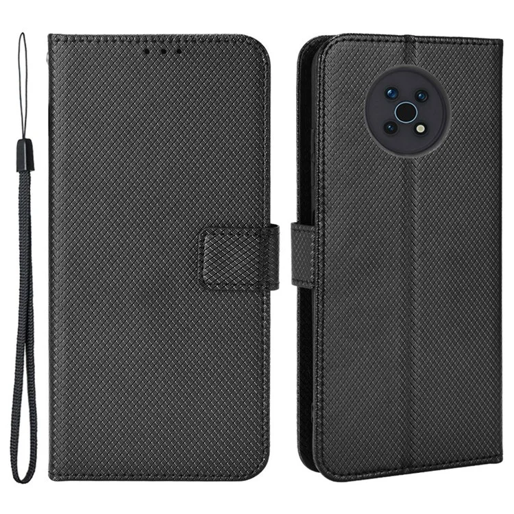 Для Nokia G50 Magnetic Clasp Chace Case Diamond Texture PU - Черный
