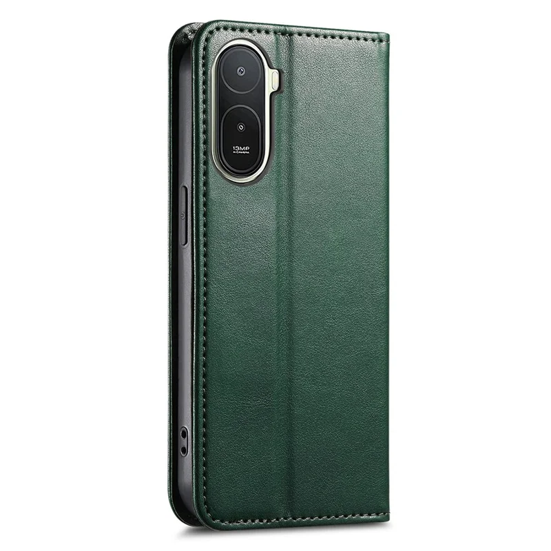 For Xiaomi Redmi A7 Pro 5G Case Wallet Tri-Color Stitching Leather Phone Cover with Elastic Wristband - Green
