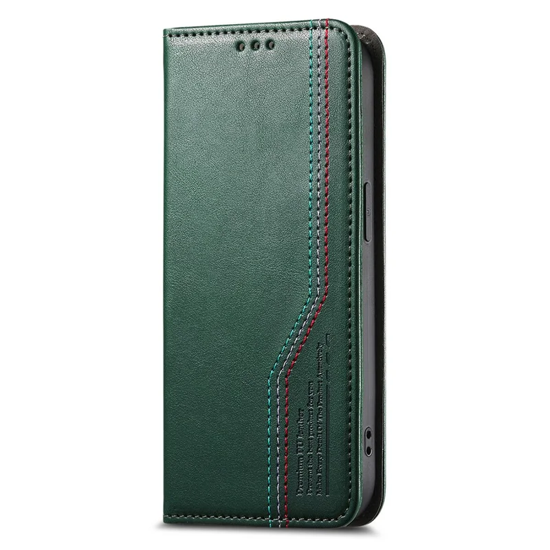 For Xiaomi Redmi A7 Pro 5G Case Wallet Tri-Color Stitching Leather Phone Cover with Elastic Wristband - Green