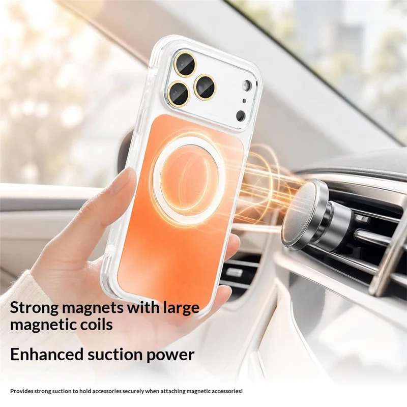 For iPhone 17 Pro Magnetic Case Airbag Anti-drop TPU + PC Phone Cover with Tempered Glass Screen Protector - Titanium Black