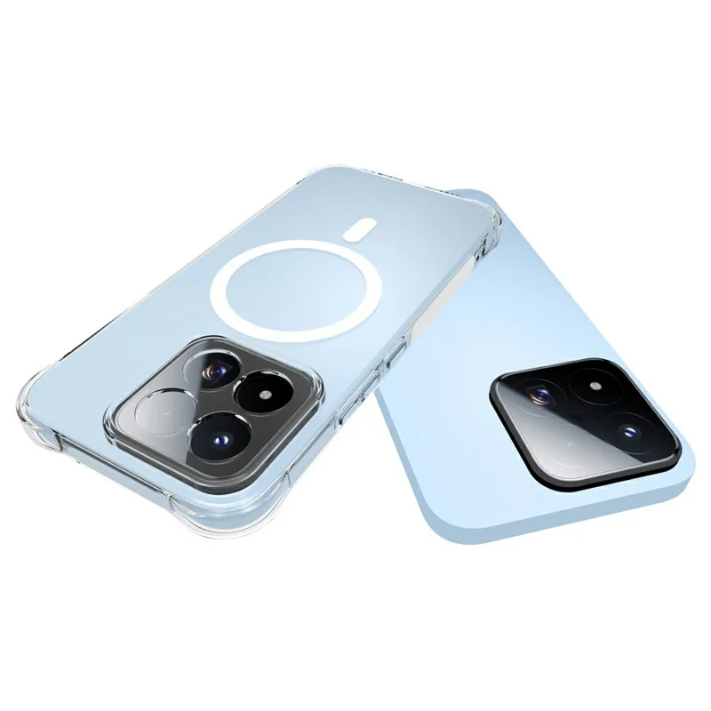 Köp i stort format för Xiaomi 17 Max magnetisk hårddisk TPU Anti-drop telefonbakdäck - Transparent