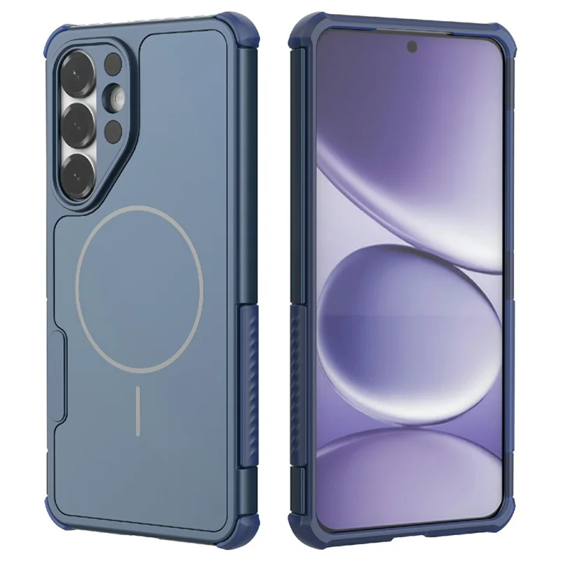 Für Samsung Galaxy S26+ Magnetische Hülle Stoßfest Luftkissen PC+TPU Handyhülle - Blau