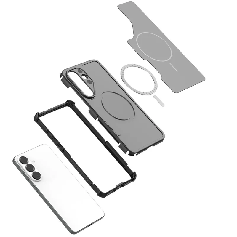 Für Samsung Galaxy S26+ Magnetische Hülle Stoßfest Luftkissen PC+TPU Handyhülle - Blau