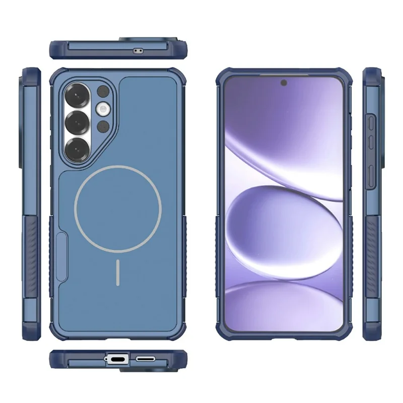 Für Samsung Galaxy S26+ Magnetische Hülle Stoßfest Luftkissen PC+TPU Handyhülle - Blau