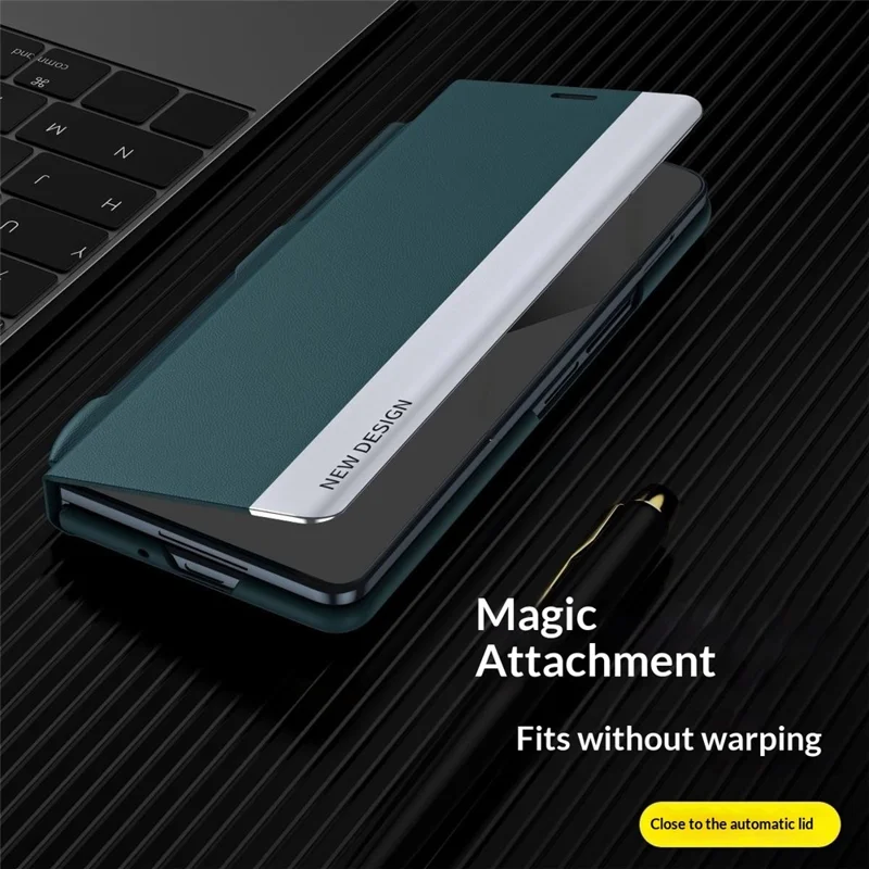 Til Samsung Galaxy Z Fold8 Taske Stålederet Telefonbeskyttelse med Pen Holder - Grøn
