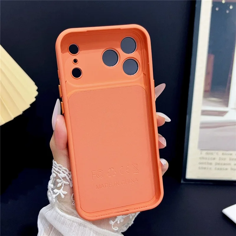 For iPhone 17 Pro Max Magnetic Case TPU Acrylic Tempered Glass Back Panel Protective Phone Cover - Orange