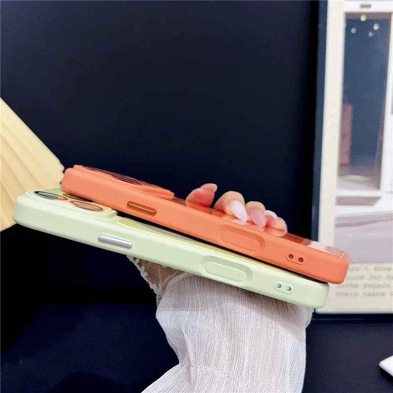 For iPhone 17 Pro Magnetic Case TPU Acrylic Tempered Glass Back Panel Protective Phone Cover - Orange