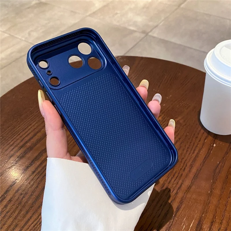 For iPhone 17 Pro Magnetic Case Matte PC + TPU Heat Dissipation Phone Cover with Tempered Glass Screen Protector - Blue