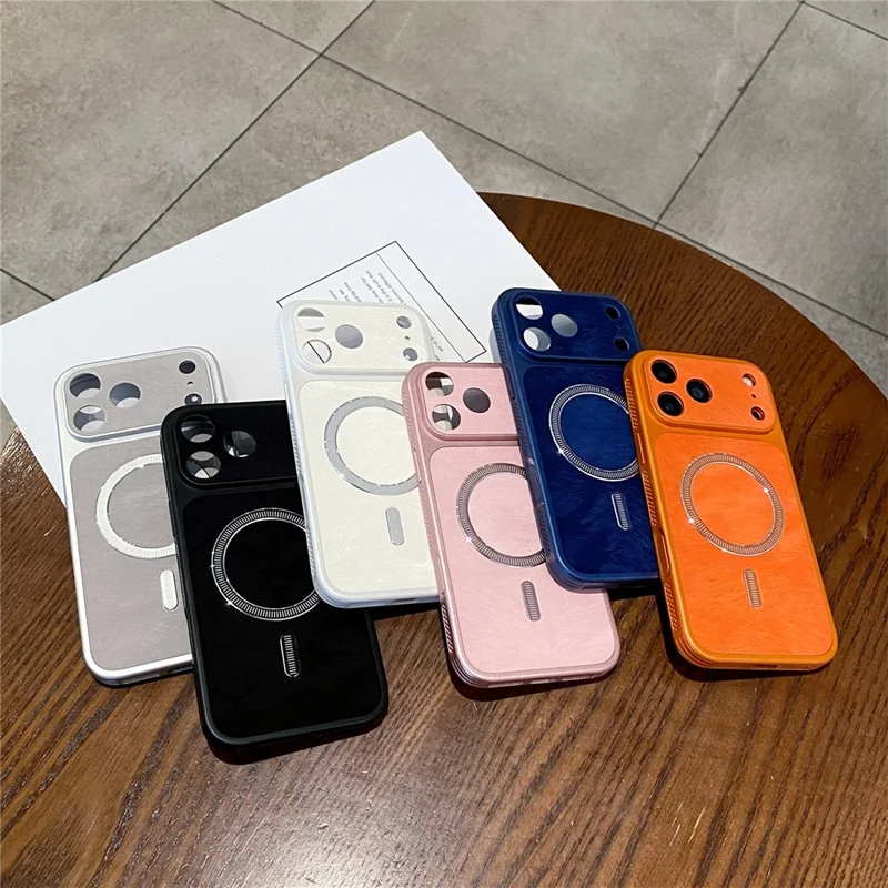 For iPhone 17 Pro Magnetic Case Matte PC + TPU Heat Dissipation Phone Cover with Tempered Glass Screen Protector - Blue