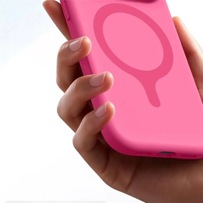 For iPhone 17 Magnetic Case Liquid Silicone Anti Scratch Phone Cover with Tempered Glass Screen Protector - Avocado Green
