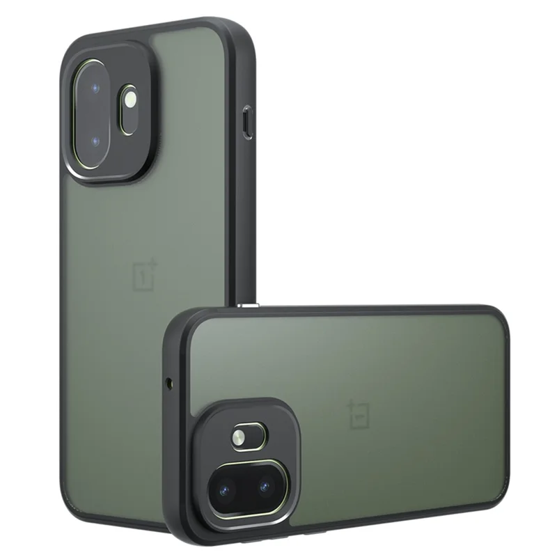 For OnePlus 15T 5G Case Skin-Touch TPU + PC Matte Phone Back Cover - Transparent Black