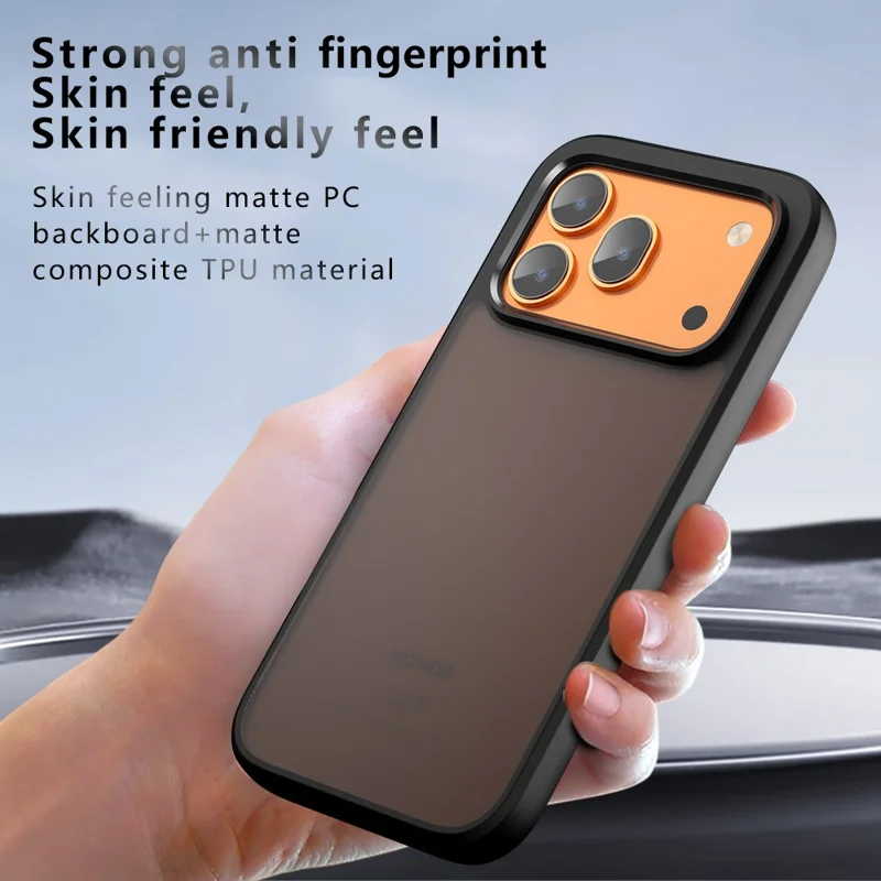 For Honor 600 5G / 600 Pro 5G Case Skin-Touch TPU + PC Matte Phone Back Cover - Transparent Black