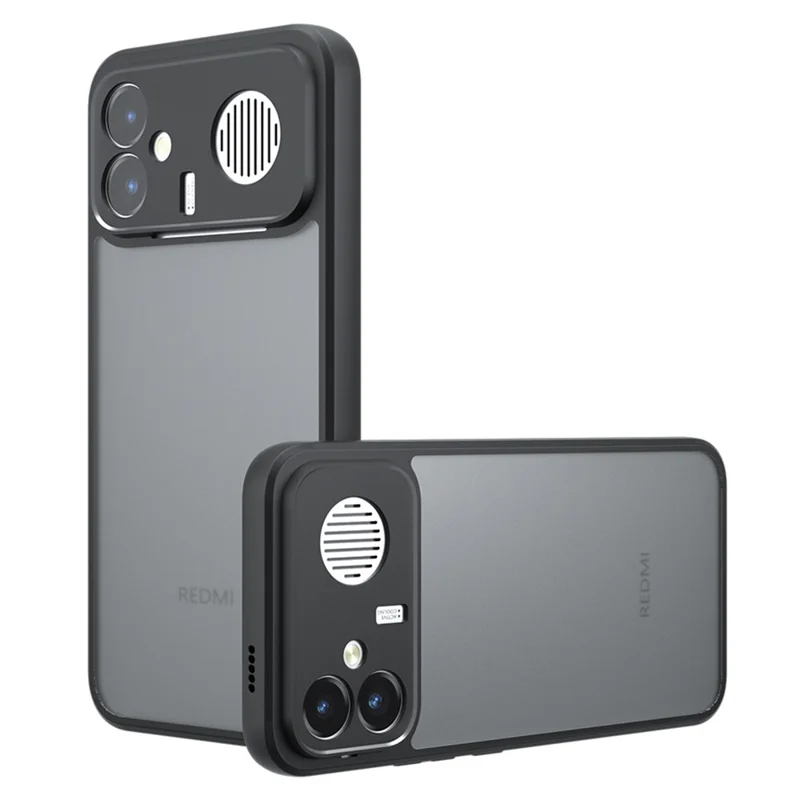 Cover per Xiaomi Redmi K90 Max 5G, Cover Posteriore Trasparente con Finitura Opaca TPU + PC al Tocco Morbido - Nero Trasparente
