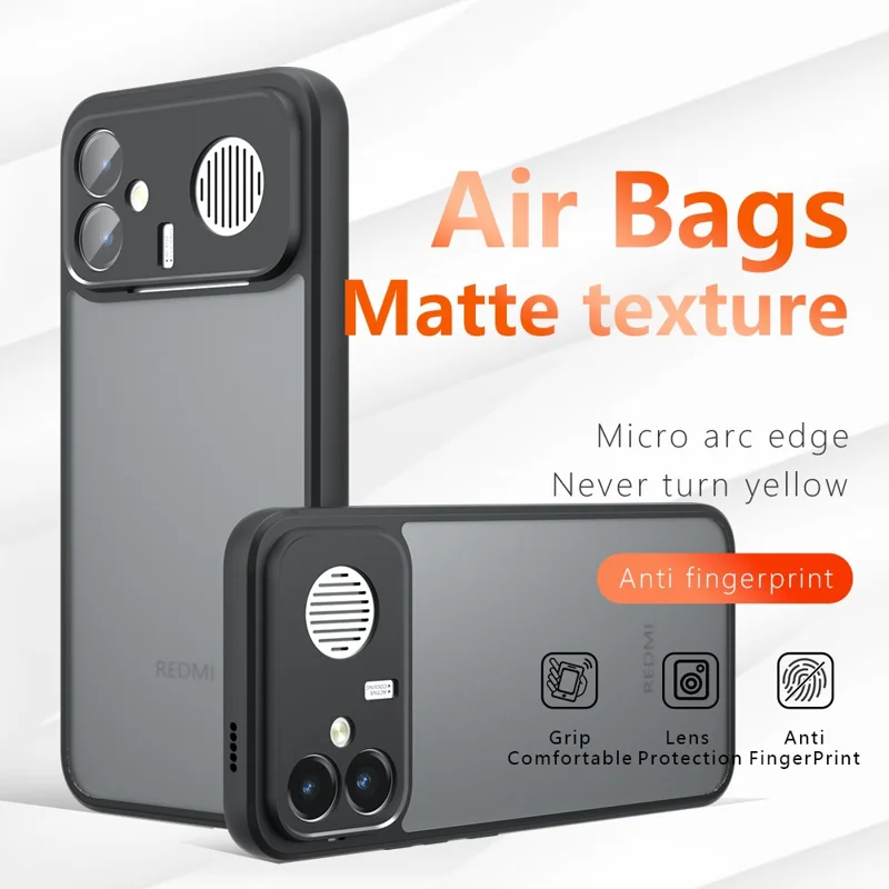 Cover per Xiaomi Redmi K90 Max 5G, Cover Posteriore Trasparente con Finitura Opaca TPU + PC al Tocco Morbido - Nero Trasparente
