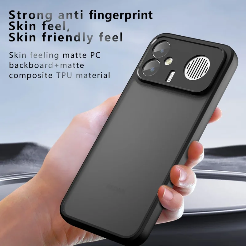 Cover per Xiaomi Redmi K90 Max 5G, Cover Posteriore Trasparente con Finitura Opaca TPU + PC al Tocco Morbido - Nero Trasparente
