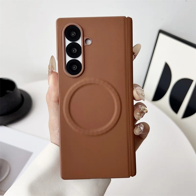 For Samsung Galaxy Z Fold8 Magnetisk Case PU Læder + PC Beskyttende Telefon Cover - Brun